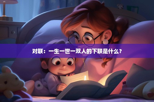 对联：一生一世一双人的下联是什么？