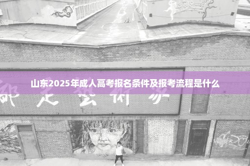 山东2025年成人高考报名条件及报考流程是什么