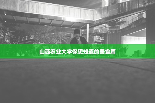 山西农业大学你想知道的美食篇