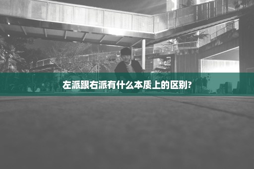 左派跟右派有什么本质上的区别?