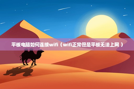 平板电脑如何连接wifi（wifi正常但是平板无法上网 ）