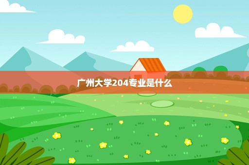 广州大学204专业是什么