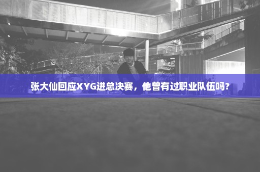 张大仙回应XYG进总决赛，他曾有过职业队伍吗？