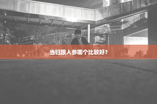 当归跟人参哪个比较好？