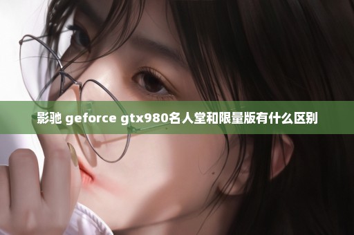 影驰 geforce gtx980名人堂和限量版有什么区别