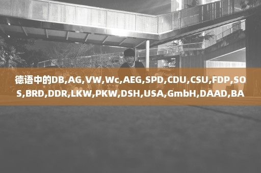 德语中的DB,AG,VW,Wc,AEG,SPD,CDU,CSU,FDP,SOS,BRD,DDR,LKW,PKW,DSH,USA,GmbH,DAAD,BASF是什么意思