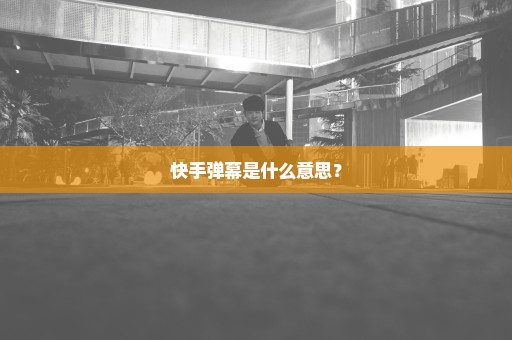 快手弹幕是什么意思？