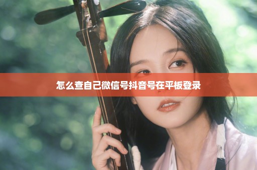 怎么查自己微信号抖音号在平板登录