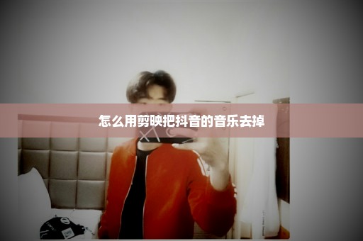 怎么用剪映把抖音的音乐去掉