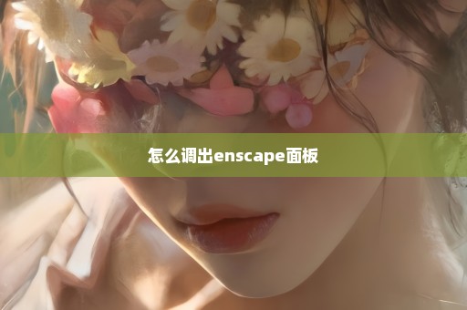 怎么调出enscape面板