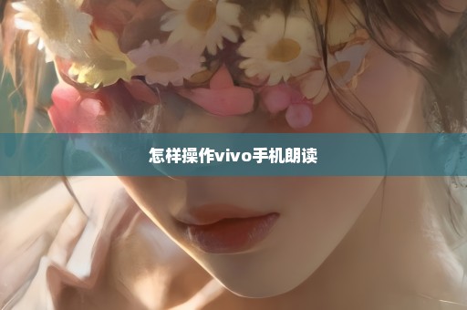 怎样操作vivo手机朗读