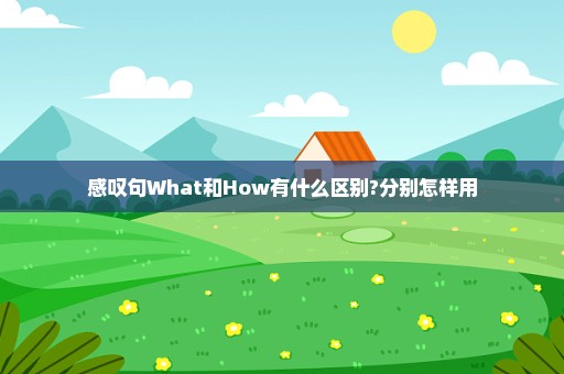 感叹句What和How有什么区别?分别怎样用