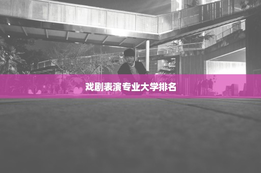 戏剧表演专业大学排名