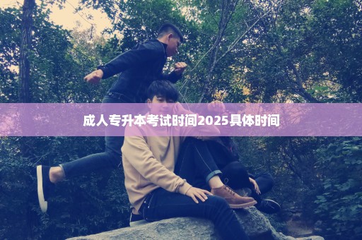 成人专升本考试时间2025具体时间