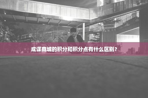 成谋商城的积分和积分点有什么区别？