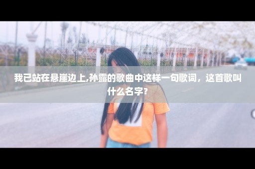 我已站在悬崖边上,孙露的歌曲中这样一句歌词，这首歌叫什么名字？