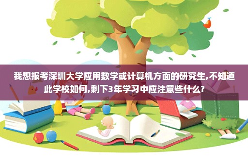 我想报考深圳大学应用数学或计算机方面的研究生,不知道此学校如何,剩下3年学习中应注意些什么?