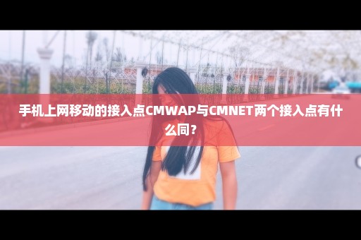 手机上网移动的接入点CMWAP与CMNET两个接入点有什么同？