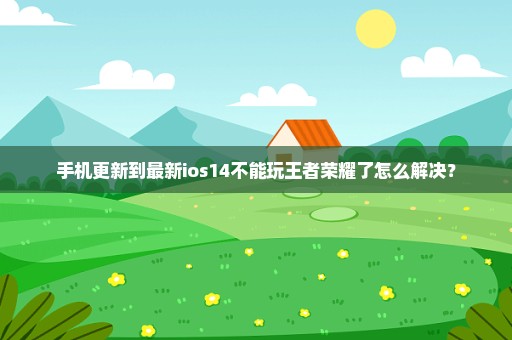 手机更新到最新ios14不能玩王者荣耀了怎么解决？