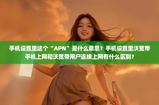 手机设置里这个“APN”是什么意思？手机设置里沃宽带手机上网和沃宽带用户连接上网有什么区别？