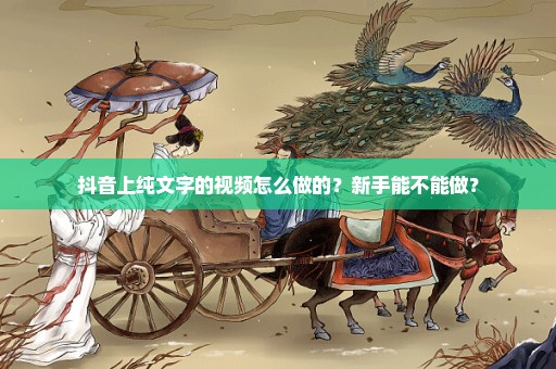 抖音上纯文字的视频怎么做的？新手能不能做？