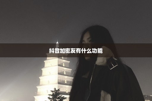 抖音加密友有什么功能