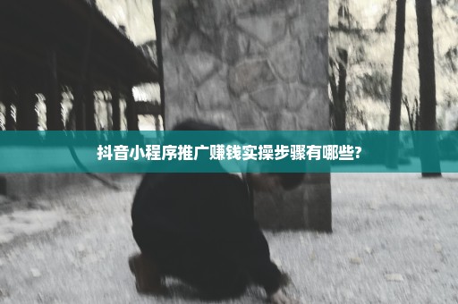 抖音小程序推广赚钱实操步骤有哪些?