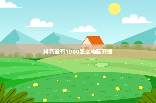 抖音没有1000怎么电脑开播