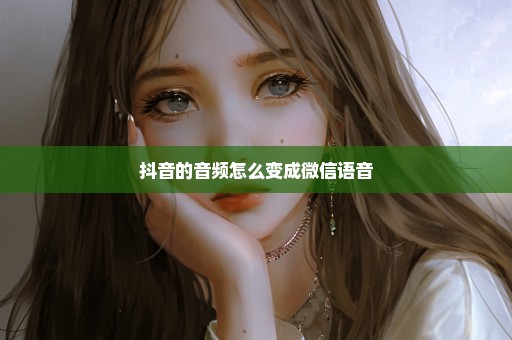 抖音的音频怎么变成微信语音