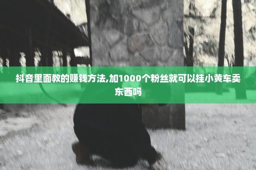 抖音里面教的赚钱方法,加1000个粉丝就可以挂小黄车卖东西吗