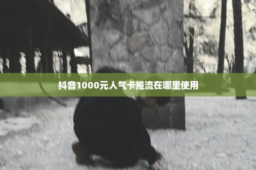 抖音1000元人气卡推流在哪里使用