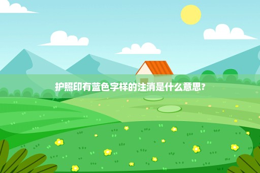 护照印有蓝色字样的注消是什么意思?