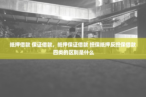 抵押借款 保证借款，抵押保证借款 担保抵押反担保借款 四类的区别是什么