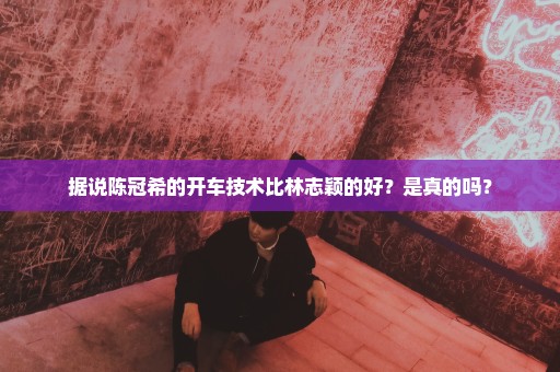 据说陈冠希的开车技术比林志颖的好？是真的吗？