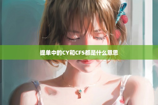 提单中的CY和CFS都是什么意思