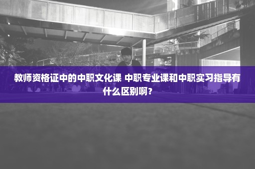 教师资格证中的中职文化课 中职专业课和中职实习指导有什么区别啊？