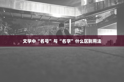 文学中“名号”与“名字”什么区别用法