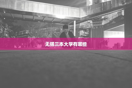 无锡三本大学有哪些