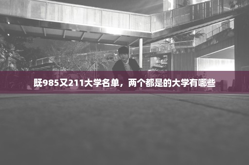 既985又211大学名单，两个都是的大学有哪些