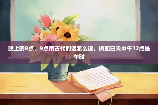 晚上的8点、9点用古代的话怎么说，例如白天中午12点是午时