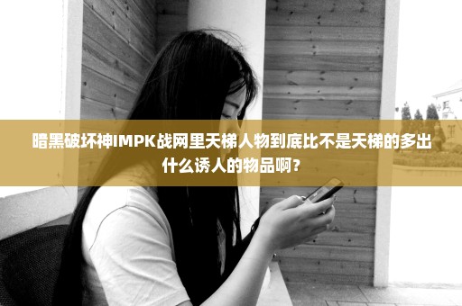 暗黑破坏神IMPK战网里天梯人物到底比不是天梯的多出什么诱人的物品啊？