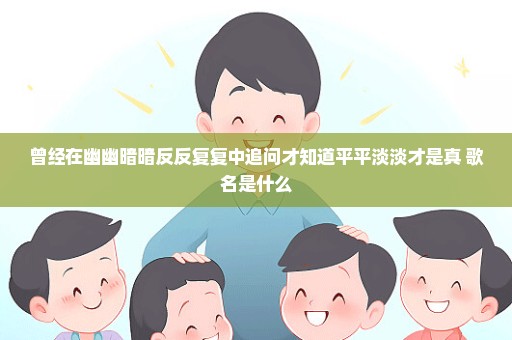 曾经在幽幽暗暗反反复复中追问才知道平平淡淡才是真 歌名是什么