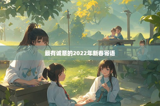 最有诚意的2022年新春寄语