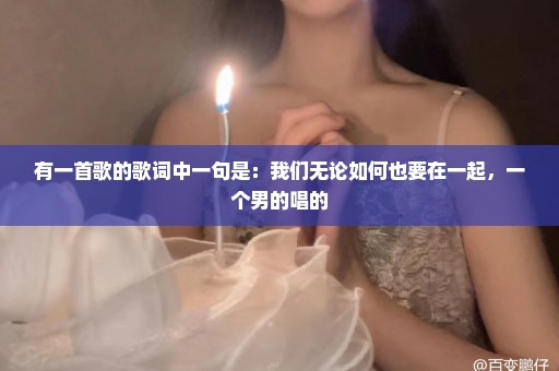 有一首歌的歌词中一句是：我们无论如何也要在一起，一个男的唱的