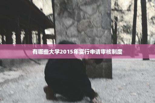 有哪些大学2015年实行申请审核制度