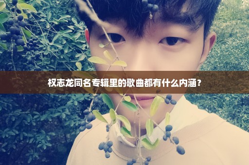 权志龙同名专辑里的歌曲都有什么内涵？