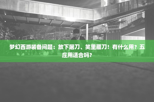 梦幻西游装备问题：放下屠刀、笑里藏刀！有什么用？五庄用适合吗？