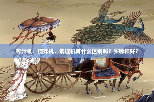 榨汁机、搅拌机、调理机有什么区别吗？买哪种好？