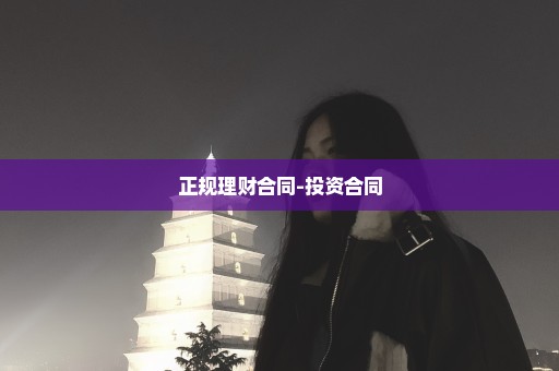 正规理财合同-投资合同