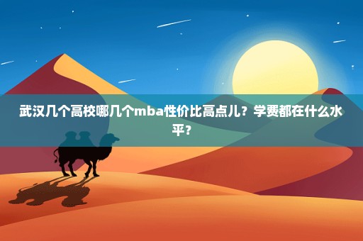 武汉几个高校哪几个mba性价比高点儿？学费都在什么水平？